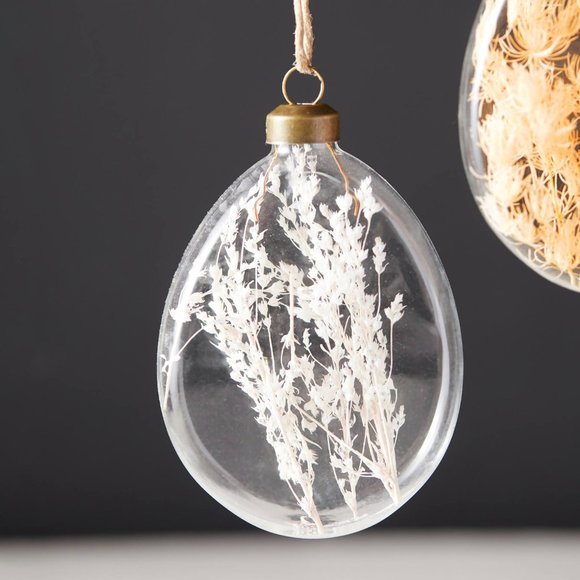 HTF Anthropologie Dried Floral Egg Ornaments, Set of 3 - Picture 2 of 6